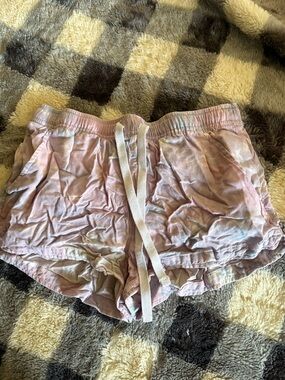 Women’s Drawstring Tie-Dye Lounge Shorts - Light Pink